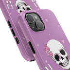 Cute Skeleton Phone Case – Pastel Goth, Kawaii Skull Aesthetic, Pink Skeleton Peace Sign Halloween Cover