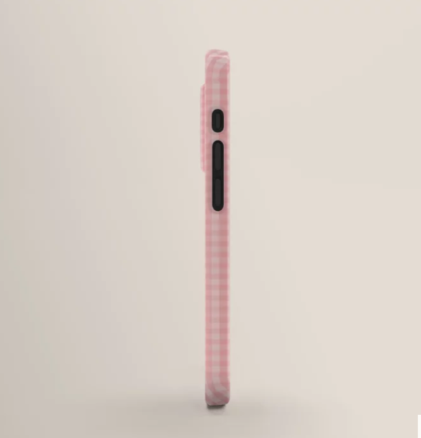 Mini Lush Blush Pink Gingham Check Plaid Phone Case, Phone Cover for ip 16 15 14 13 12 11 Promax Pro Plus