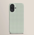 Gingham Plaid Pattern - Sage Green Phone Case, Phone Cover for ip 16 15 14 13 12 11 Promax Pro Plus