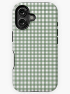 Green and white gingham pattern Phone Case, Phone Cover for ip 16 15 14 13 12 11 Promax Pro Plus