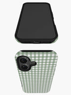 Green and white gingham pattern Phone Case, Phone Cover for ip 16 15 14 13 12 11 Promax Pro Plus