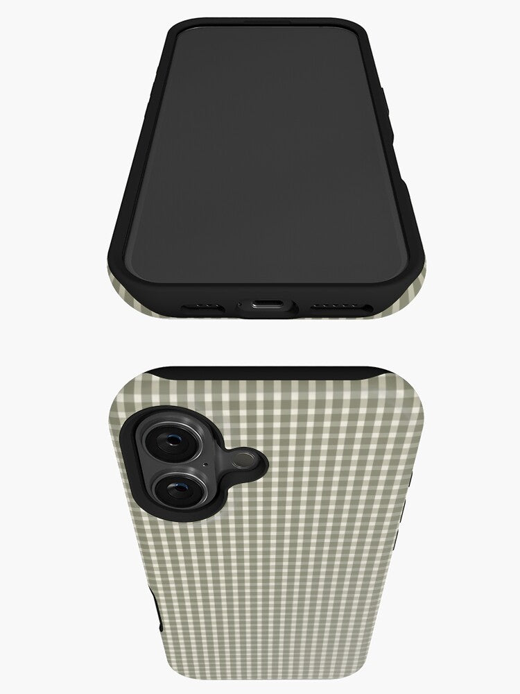 Gingham Pattern - Sage Green Phone Case, Phone Cover for ip 16 15 14 13 12 11 Promax Pro Plus