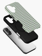 Green and white gingham pattern Phone Case, Phone Cover for ip 16 15 14 13 12 11 Promax Pro Plus