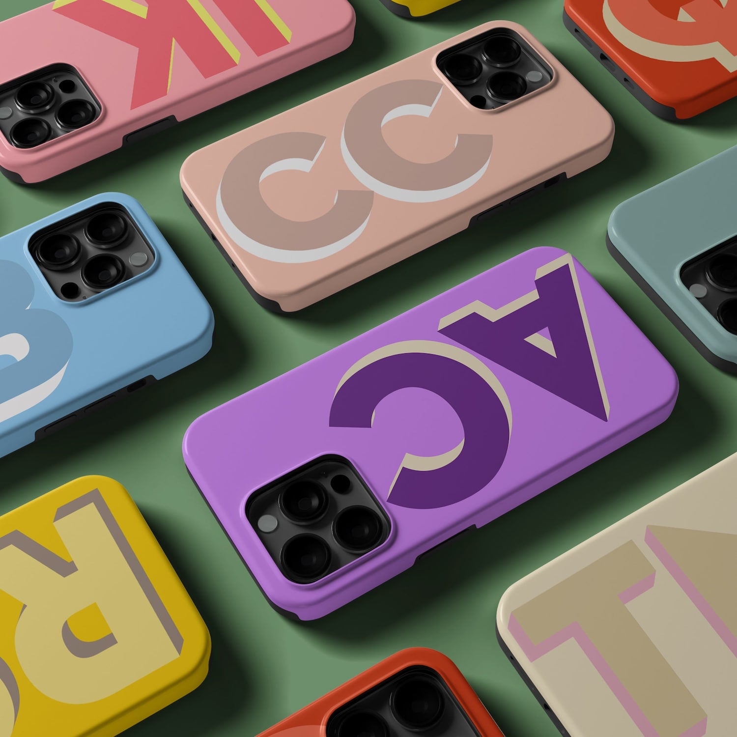 Personalised Large Initial Phone Case, Phone Accessory for ip 12 13 14 15 16 Pro Max Plus Proe