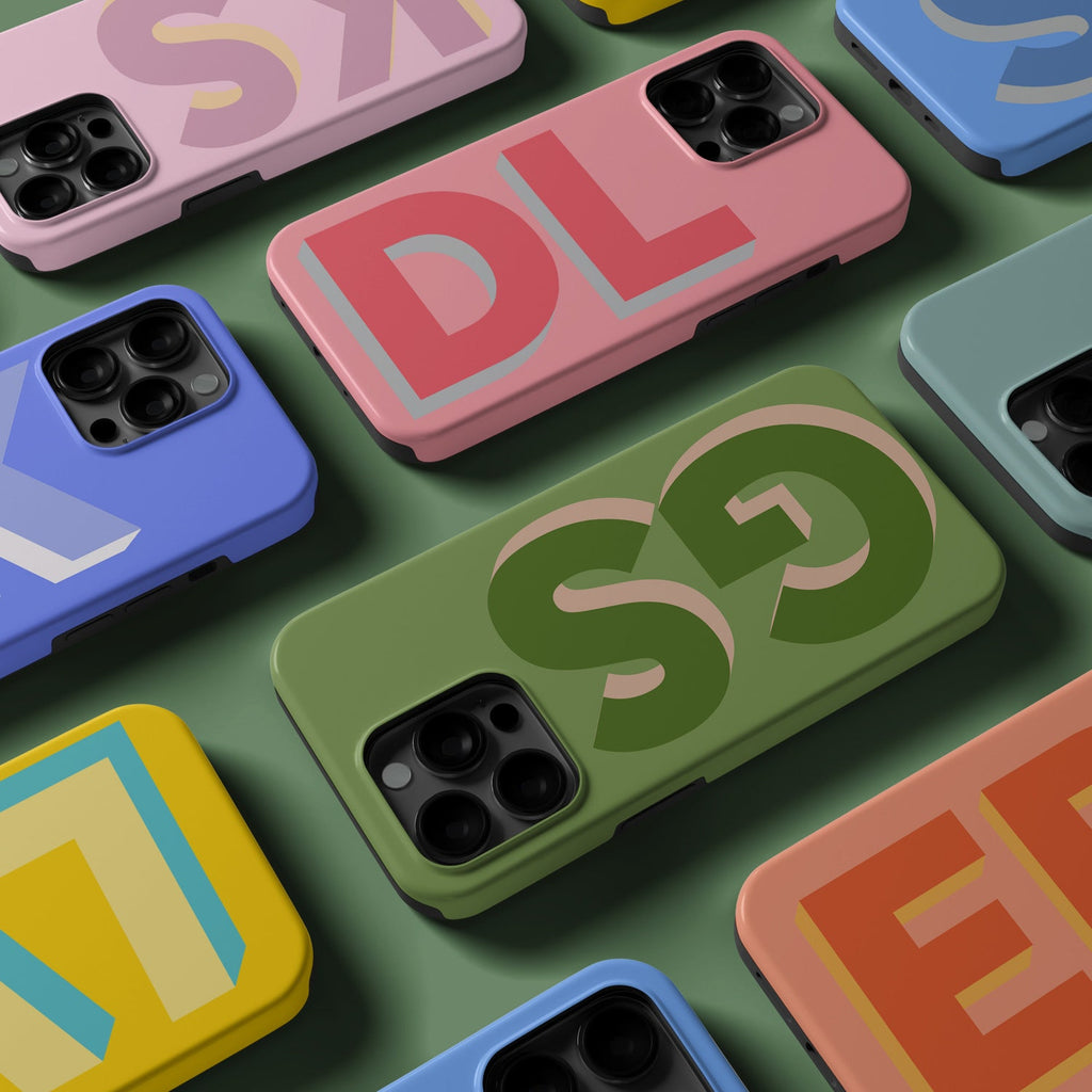 Personalised Large Initial Phone Case, Phone Accessory for ip 12 13 14 15 16 Pro Max Plus Proe