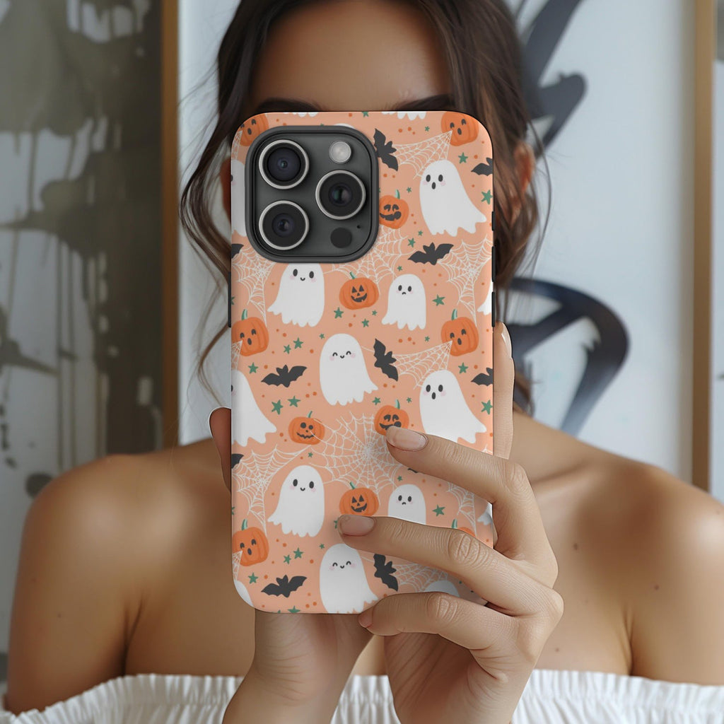 Halloween Phone Case, Cute Ghosts Design Pattern, Cute Spooky Phone Case