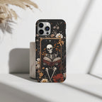 Tarot Reader Goth Phone Case Dark Academia Skeleton Floral Case