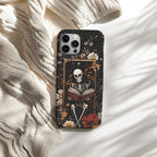 Tarot Reader Goth Phone Case Dark Academia Skeleton Floral Case