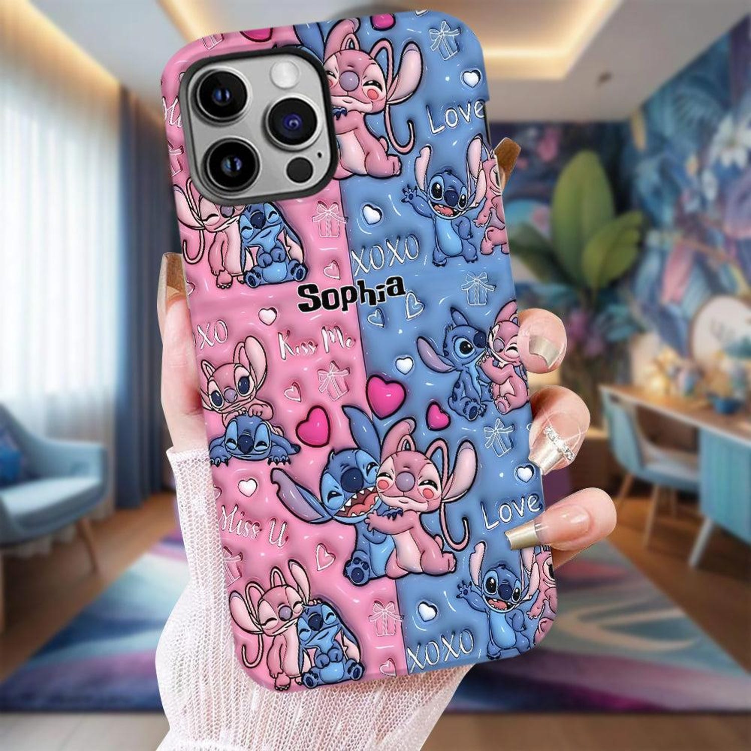 Custom Stitch Phone Case, Lilo And Stitch  Phone Cover, Stitch Phone Accessories, Cute Stitch phone Phone Case, Stitch