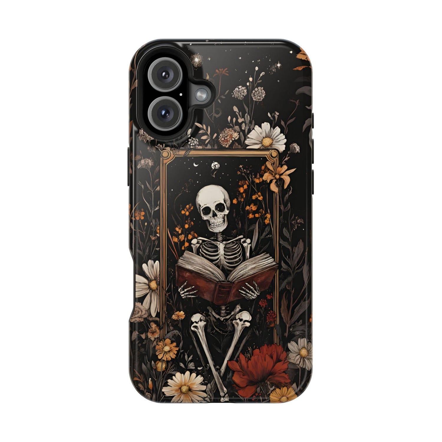 Tarot Reader Goth Phone Case Dark Academia Skeleton Floral Case