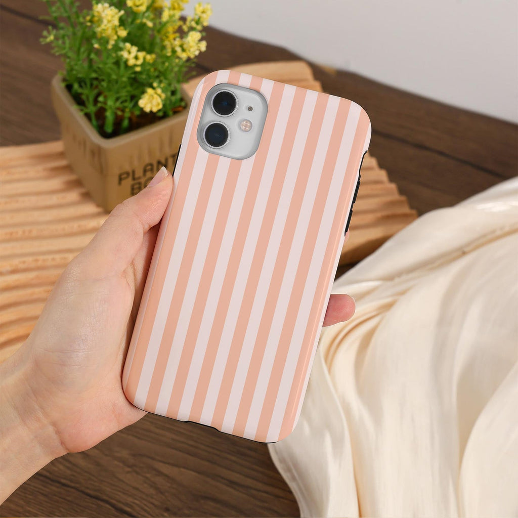 Retro Lines Phone Case, Minimalist Aesthetic Striped Phone Cover for ip 17 16 15 14 13 12 11 ss s25 24 23