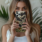 Bat Phone Case Halloween Cute Cover Spooky Glass Wildflower Vintage Goth Aesthetic