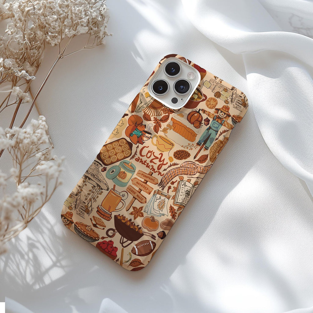 Fall Phone Case, Halloween Phone Case, Cozy Autumn Gift, Bookish Cell Phone Case