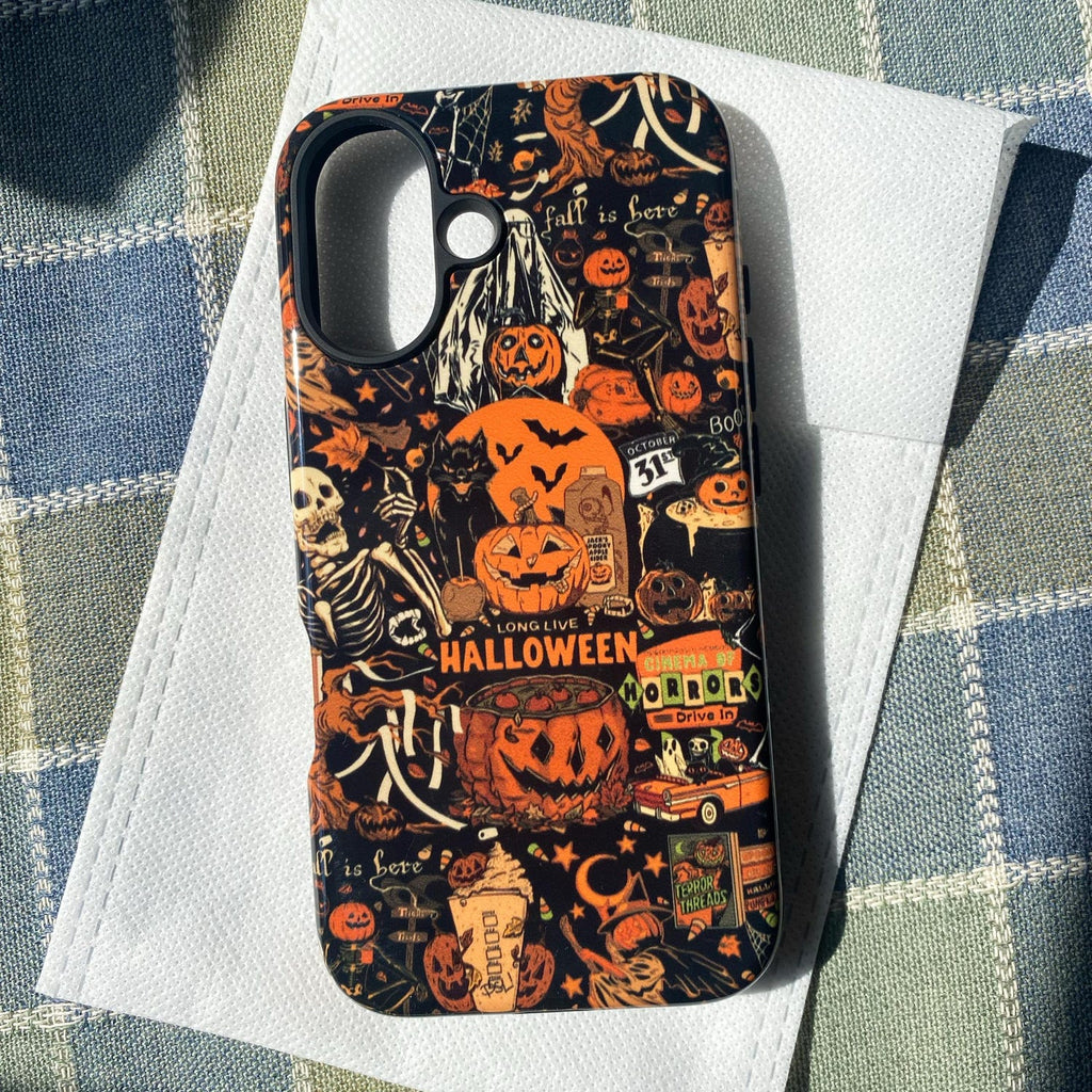 Halloween Phone Case, Ghost Phone Case, Gift For Halloween Lover, Fall Phone Cases, Pumpkin Phone Case, Black Phone Cover, Spooky Season