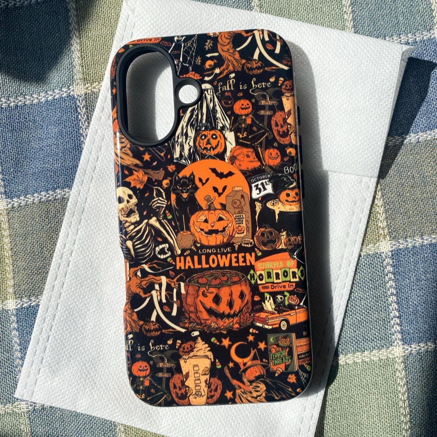 Halloween Phone Case, Ghost Phone Case, Gift For Halloween Lover, Fall Phone Cases, Pumpkin Phone Case, Black Phone Cover, Spooky Season
