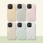 Personalized Monogram Phone Case Stripes Initials Phone Cover for ip 17 16 15 14 13 12 11 ss s25 24 23, Custom Name Phone Case