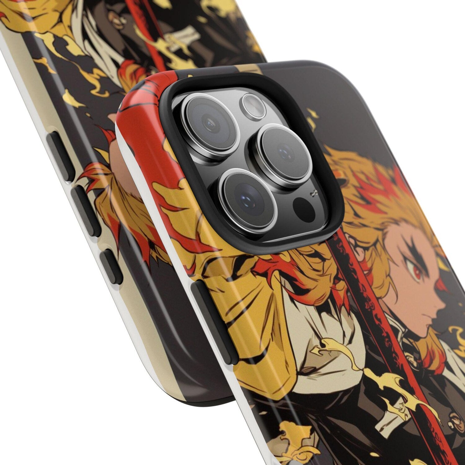 Demon Slayer Rengoku Anime Phone Case, Phone Cover Accessory for ip 16 15 14 13 12 11 Promax Pro Plus
