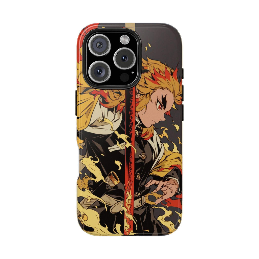 Demon Slayer Rengoku Anime Phone Case, Phone Cover Accessory for ip 16 15 14 13 12 11 Promax Pro Plus