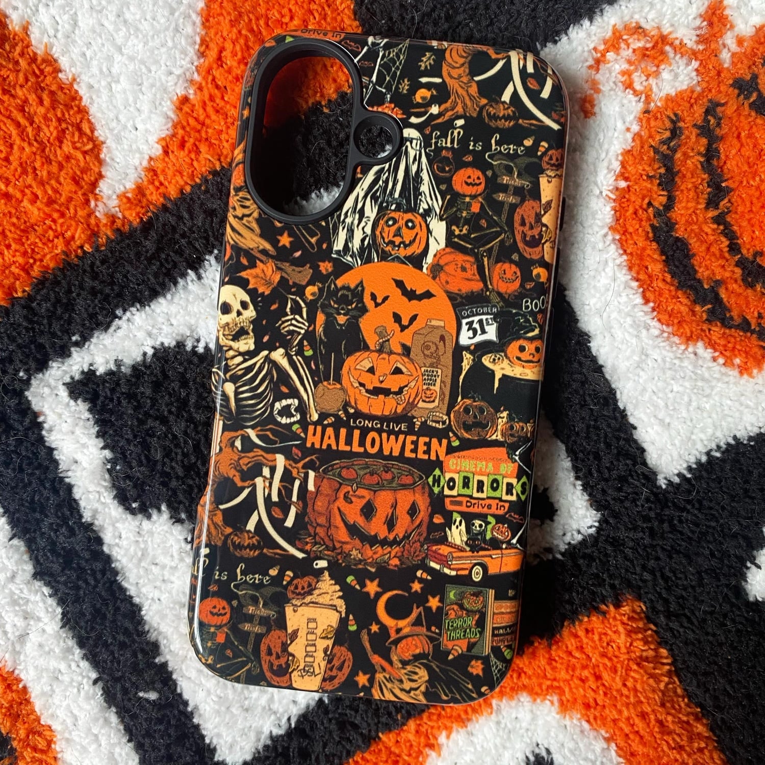Halloween Phone Case, Ghost Phone Case, Gift For Halloween Lover, Fall Phone Cases, Pumpkin Phone Case, Black Phone Cover, Spooky Season