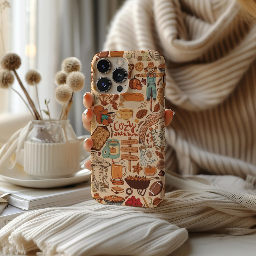 Fall Phone Case, Halloween Phone Case, Cozy Autumn Gift, Bookish Cell Phone Case