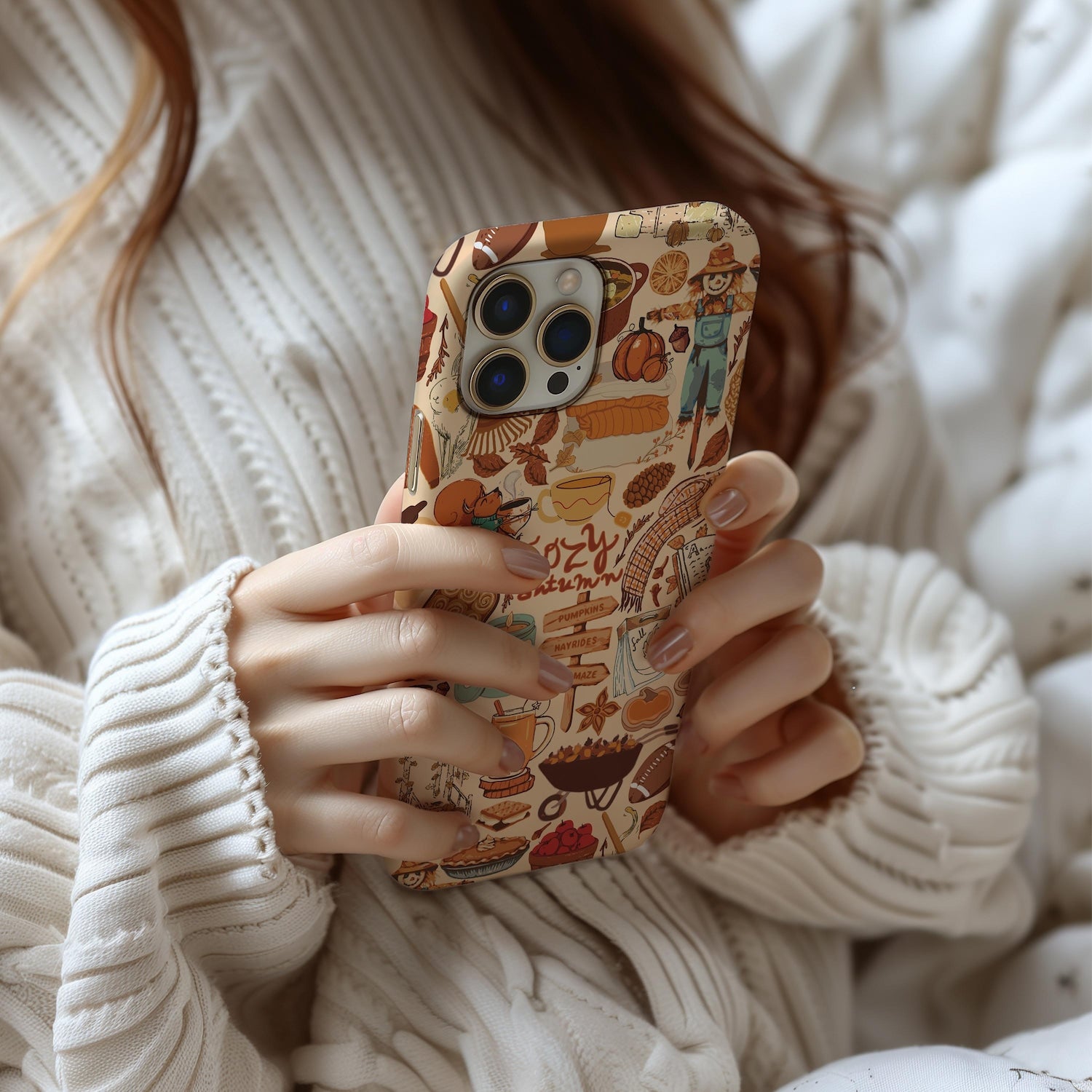 Fall Phone Case, Halloween Phone Case, Cozy Autumn Gift, Bookish Cell Phone Case