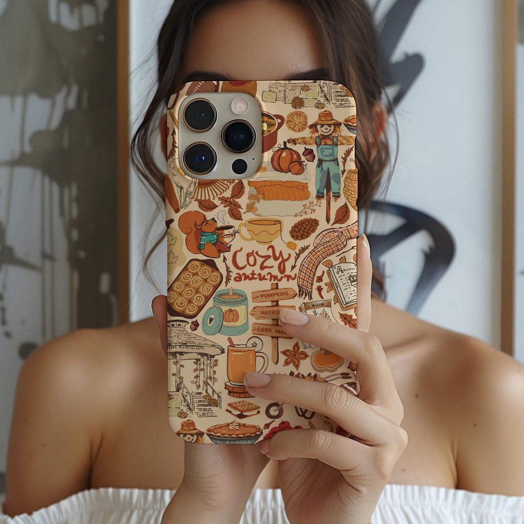 Fall Phone Case, Halloween Phone Case, Cozy Autumn Gift, Bookish Cell Phone Case