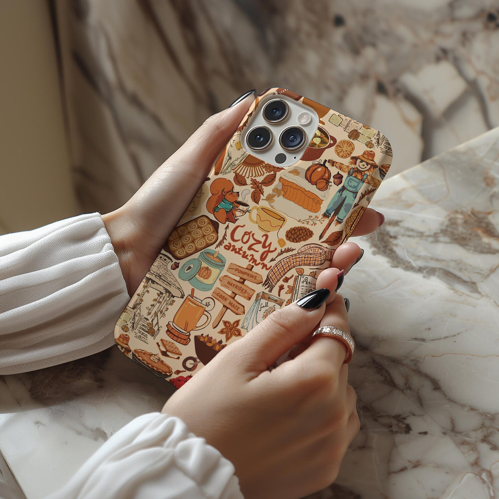 Fall Phone Case, Halloween Phone Case, Cozy Autumn Gift, Bookish Cell Phone Case