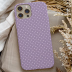 Purple Polka Dot Phone Case, Soft Girl Cute Design, Light Purple Fall Aesthetic, Y2K Style, Gift for Her