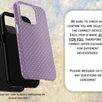 Purple Polka Dot Phone Case, Soft Girl Cute Design, Light Purple Fall Aesthetic, Y2K Style, Gift for Her