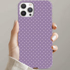 Purple Polka Dot Phone Case, Soft Girl Cute Design, Light Purple Fall Aesthetic, Y2K Style, Gift for Her