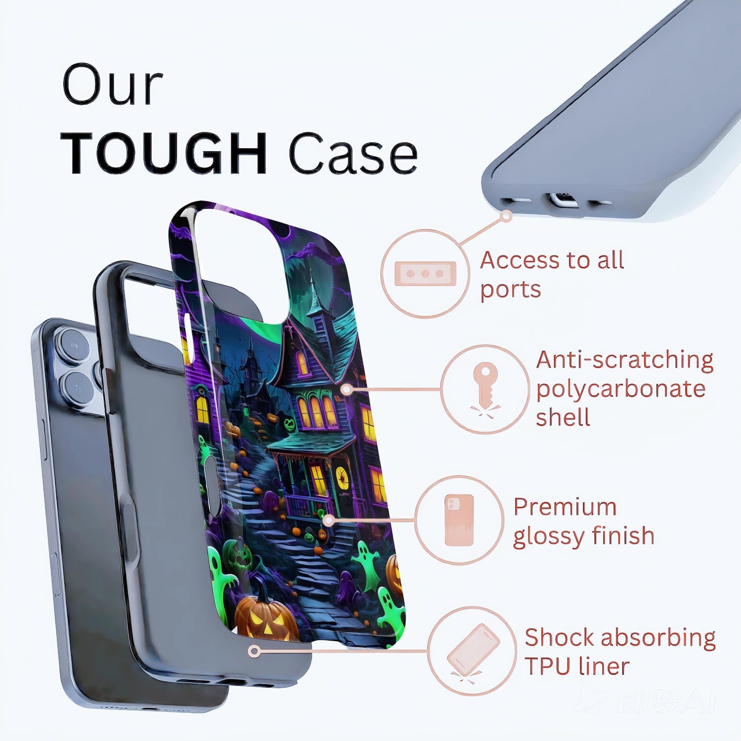 Haunted Mansion Halloween Phone Case: Spooky Gothic Phone Protector