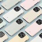 Personalized Monogram Phone Case Stripes Initials Phone Cover for ip 17 16 15 14 13 12 11 ss s25 24 23, Custom Name Phone Case