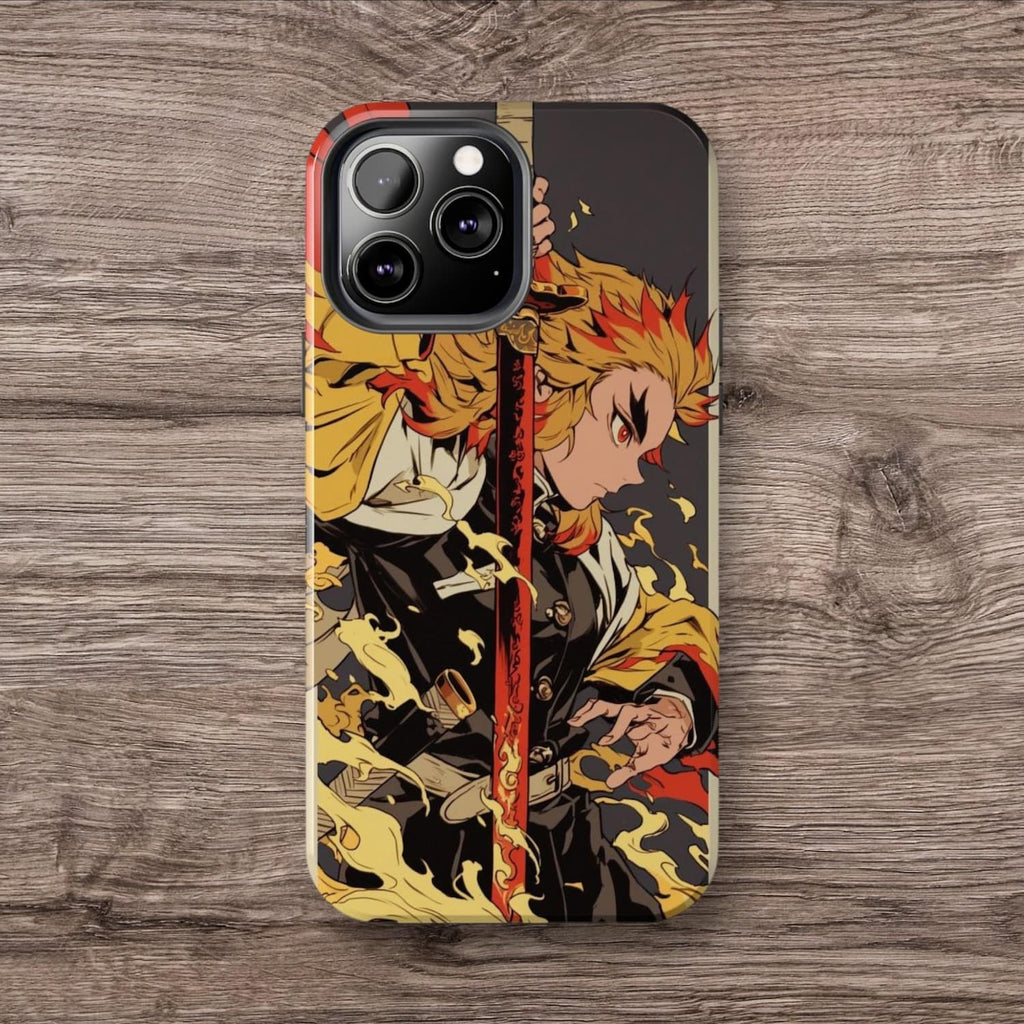 Demon Slayer Rengoku Anime Phone Case, Phone Cover Accessory for ip 16 15 14 13 12 11 Promax Pro Plus