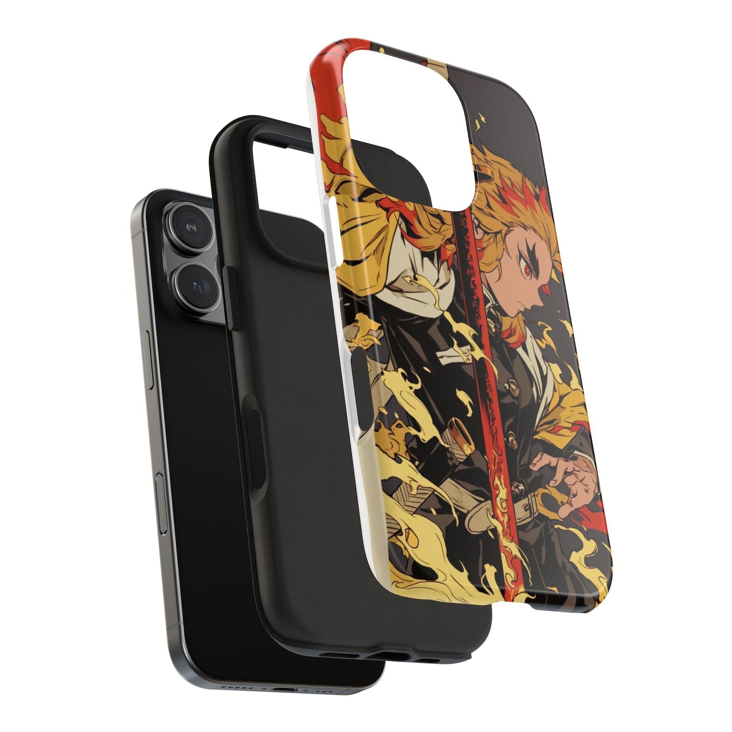Demon Slayer Rengoku Anime Phone Case, Phone Cover Accessory for ip 16 15 14 13 12 11 Promax Pro Plus