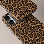 Leopard Print Phone Case, Classic, Chic Brown Animal Print Tough Cover for ip 17 16 15 14 13 12 11