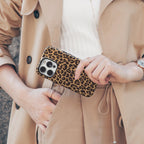 Leopard Print Phone Case, Classic, Chic Brown Animal Print Tough Cover for ip 17 16 15 14 13 12 11