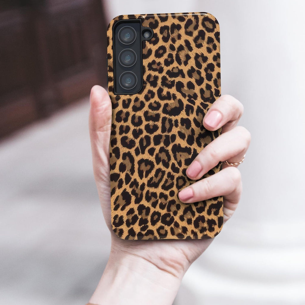 Leopard Print Phone Case, Classic, Chic Brown Animal Print Tough Cover for ip 17 16 15 14 13 12 11