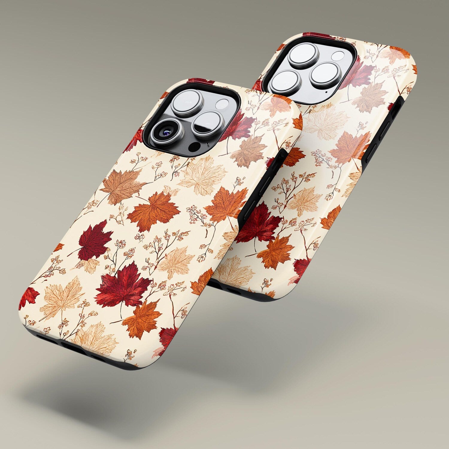 Fall Maple Leaf Design Phone Case, Trendy Vintage Cover