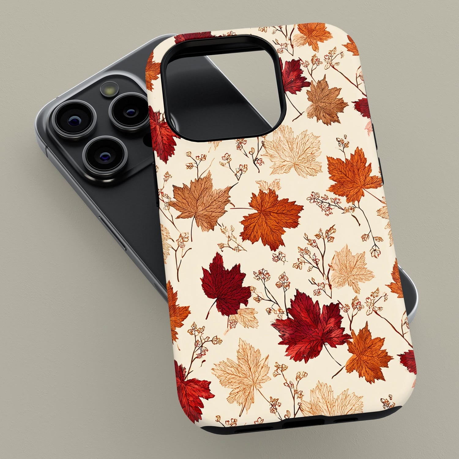 Fall Maple Leaf Design Phone Case, Trendy Vintage Cover