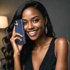 Starry Phone Case, Blue Swirl Celestial Design, Y2K Stars Pattern, Night Sky Aesthetic for ip 17 16 15 14 13 12 11