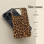 Leopard Print Phone Case, Classic, Chic Brown Animal Print Tough Cover for ip 17 16 15 14 13 12 11